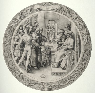 Den runde lidenskapen: Kristus foran ypperstepresten av Lucas van Leyden