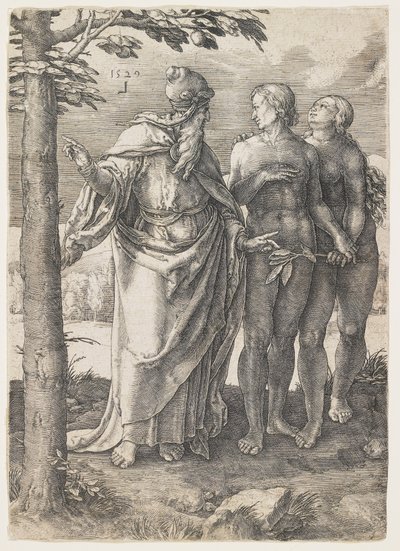 Historien om Adam og Eva: Det første forbudet av Lucas van Leyden