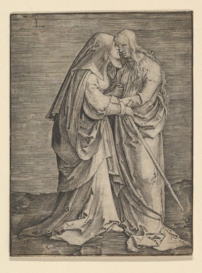 Besøket, ca. 1516. av Lucas van Leyden