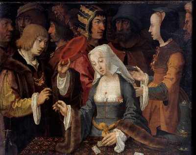 Kortskytterne Maling av av Lucas van Leyden