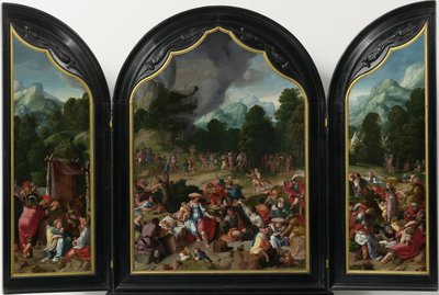 Triptyk med tilbedelsen av gullkalven av Lucas van Leyden