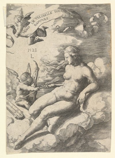 Venus og Amor, 1528. av Lucas van Leyden