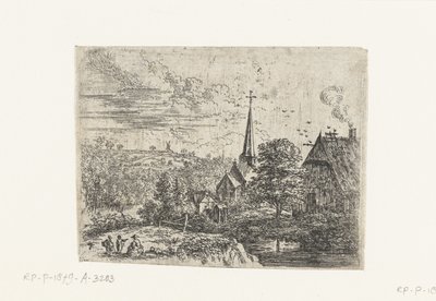 Landsby som ligger ved en elv Små landskap (serietittel) av Lucas van Uden