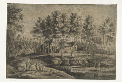 Utsikt over kapusinerklosteret i Tervuren av Lucas van Uden