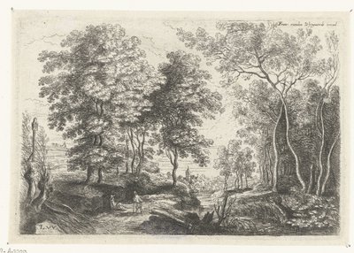 Landskap med en bekk gjennom en skog Seks landskap (serietittel) av Lucas van Uden