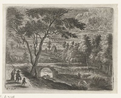 Landskap med ruin av en bro Små landskap (serietittel) av Lucas van Uden