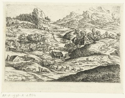 Landskap med ryttere små landskap etter Titian (serietittel) av Lucas van Uden