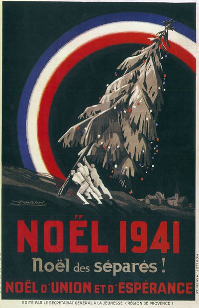 Juleplakat for fanger, Frankrike av Luciano Achille Mauzan