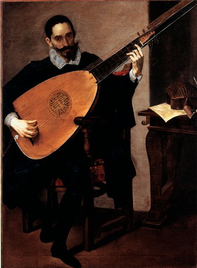 Portrett av musikeren fra det hertugelige kapell Gerolamo Gallo Maleri av Luciano Borzone (1590-1645) Genes, Galleria di Palazzo Bianco av Luciano Borzone
