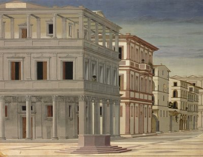 Utsikt over en ideell by, eller Guds by, etter 1470 detalj av 80057 olje på panel av Luciano Laurana