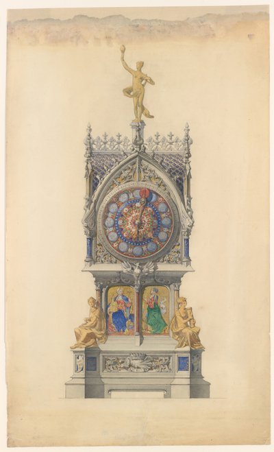 Design for emaljert klokke, ca. 1882. av Lucien Falize