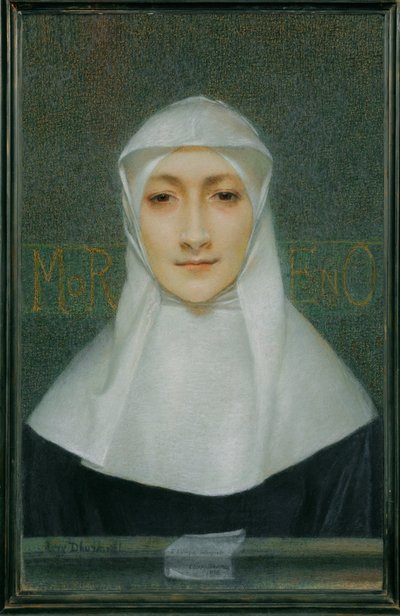 Skuespillerinnen Marguerite Moreno i Georges Rodenbachs skuespill Sløret av Lucien Levy-Dhurmer