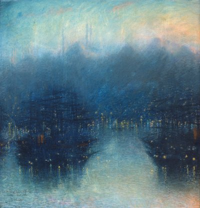 Konstantinopel (Havneaftenen) (pastell på papir) av Lucien Levy-Dhurmer