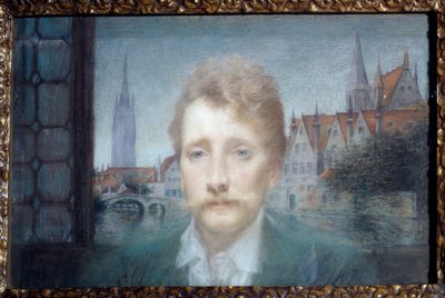 Portrett av Georges Rodenbach, belgisk poet (1855–1898) 1895 (pastell) av Lucien Levy-Dhurmer