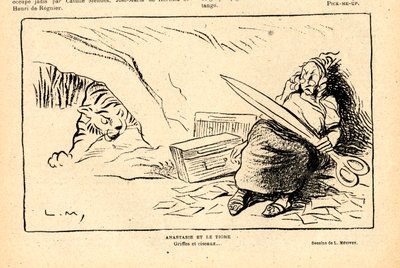 Le Rire rouge, satirisk i svart-hvitt av Lucien Metivet