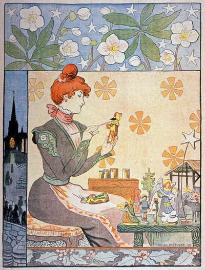 Maleri av santons i Provence. 1898 (illustrasjon) av Lucien Metivet