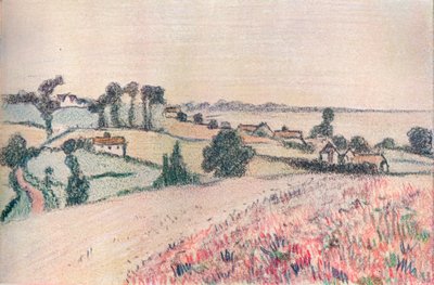 Fra en tegning i farget kritt av Lucien Pissarro, 1900-tallet av Lucien Pissaro