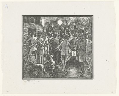 Fra fakkeloptocht Daphnis og Chloe, fakkeltog Daphnis og Chloe (serietittel) av Lucien Pissarro