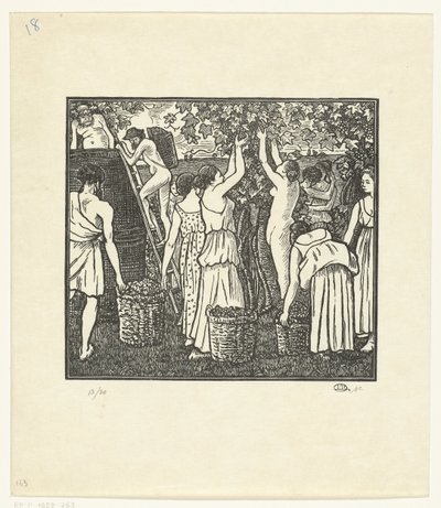Fra Wijnoogst Daphnis og Chloe, The Harvest Daphnis og Chloe (serietittel) av Lucien Pissarro