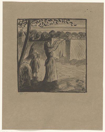 Henger klesvasken av Lucien Pissarro