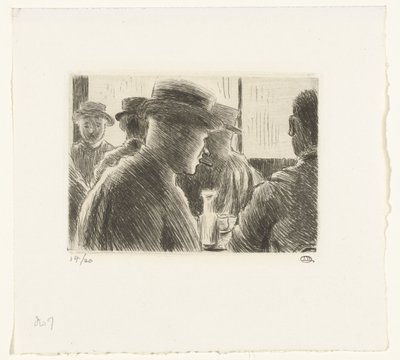 Menn på en kafé av Lucien Pissarro