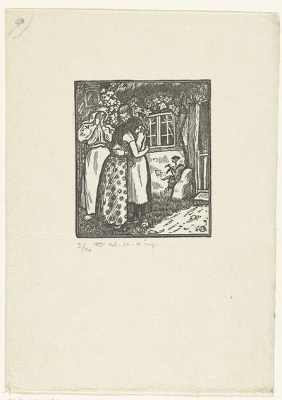 Ruth og Naomi klemmer hverandre av Lucien Pissarro