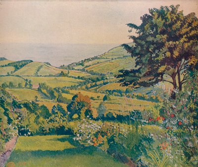 Havutsikt, fiskedammer, 1915, c1932 av Lucien Pissarro