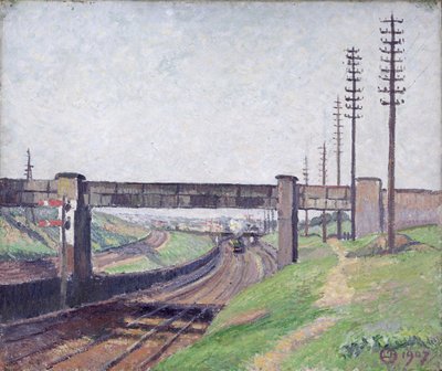 Wells Farm Railway Bridge, Acton av Lucien Pissarro