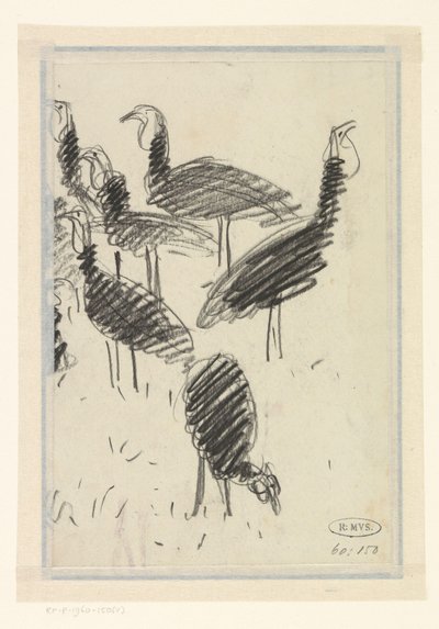 Seks fugler av Lucien Pissarro
