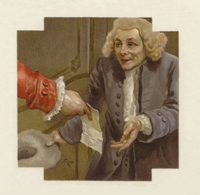 Illustrasjon for The School for Scandal (chromolitho) av Lucius Rossi