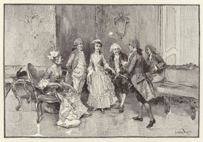 Illustrasjon for The School for Scandal (chromolitho) av Lucius Rossi