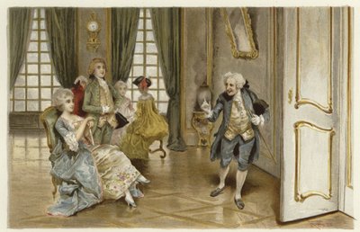 Illustrasjon for The School for Scandal (chromolitho) av Lucius Rossi