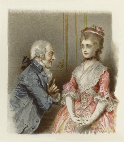 Illustrasjon for The School for Scandal (chromolitho) av Lucius Rossi