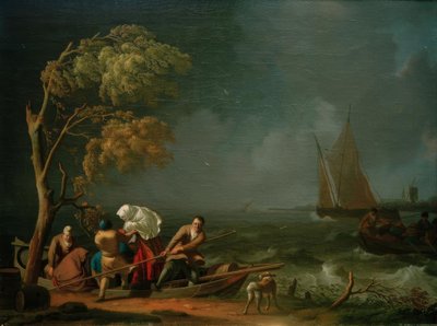 Fergen i storm av Ludolf Backhuysen