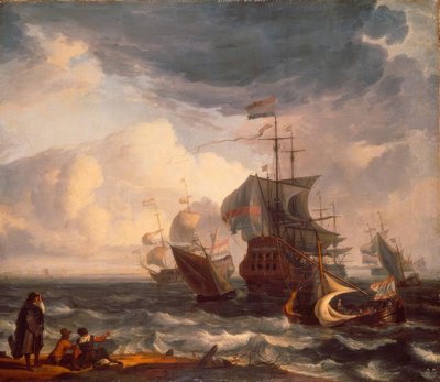 nederlandske krigsskip av Ludolf Backhuysen