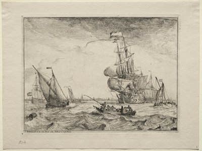 Skip under fullt seil, 1701. av Ludolf Backhuysen