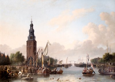 En mann av rang går om bord i Amsterdam av Ludolf I Backhuysen