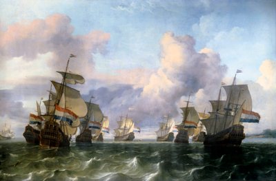 Den nederlandske fløyen av India Company. Maleri av Ludolf Backhuysen (1631-1708) Ec. Hol. av Ludolf I Backhuysen