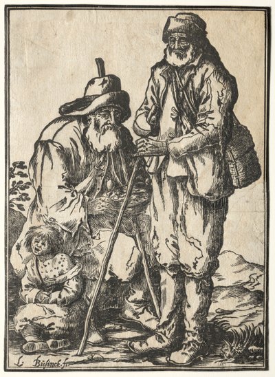 To tiggere og spedalsk barn av Ludolph Büsinck