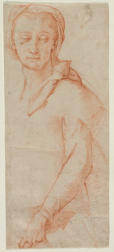 Halvlengde figurstudie av en kvinne av Ludovico Cardi Cigoli
