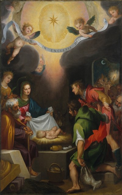 Hyrdenes tilbedelse med den hellige Katarina av Alexandria av Ludovico Cardi Cigoli
