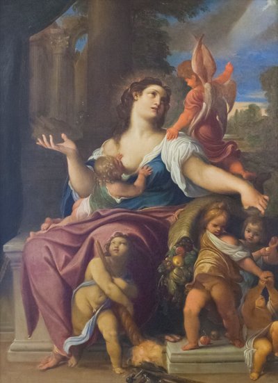 Charity (olje på lerret) av Ludovico Carracci