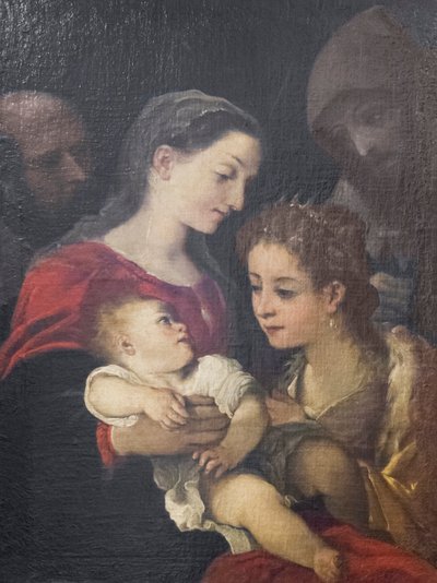 Den hellige familie med de hellige Frans og Katarina av Alexandria, ca. 1589-92 (olje på lerret) av Ludovico Carracci