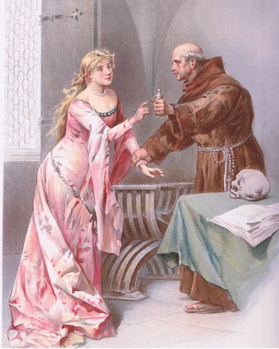 Friar Hold datter, jeg spionerer et slags håp., illustrasjon fra Romeo og Julie, av Ludovico Marchetti