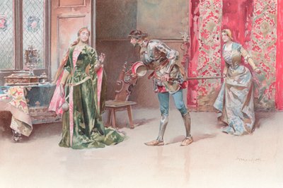 Illustrasjon for Shakespeares Othello (chromolitho) av Ludovico Marchetti