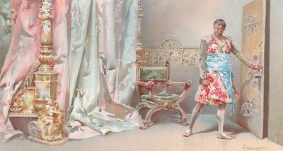 Illustrasjon for Shakespeares Othello (chromolitho) av Ludovico Marchetti