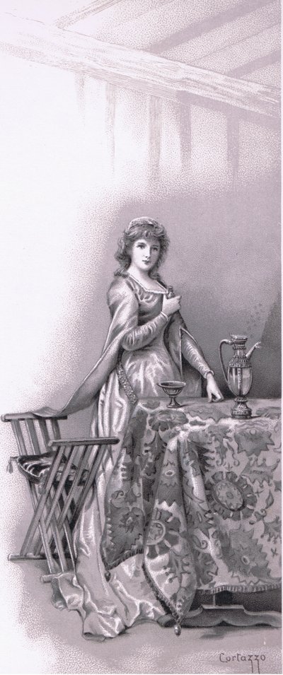 Lady Capulet: Gå vekk Juliet, gå og trim henne, illustrasjon fra Romeo og Julie, av Ludovico Marchetti