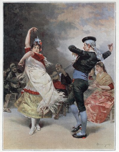 The Gypsies of Granada. Chromotypography by Ludovico Marchetti (1853-1909) 1889 Private collection. av Ludovico Marchetti