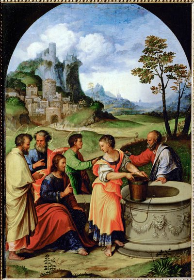 Kristus og den samaritanske kvinnen av Ludovico Mazzolino