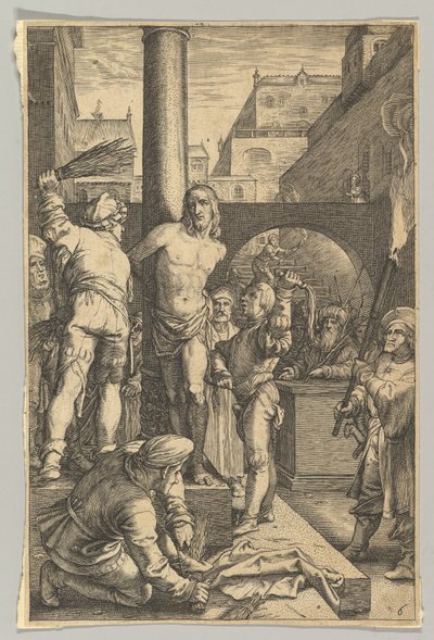The Flagelation, fra The Passion of Christ, ca. 1623. av Ludovicus Siceram